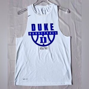 Duke Elite Blue Devils Tank top basketball DIY cut Nike dri-Fit Jersey white S
